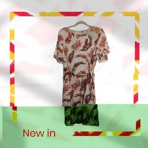 Jacqui E Summer Linen Dress Short Sleeve Mid Length